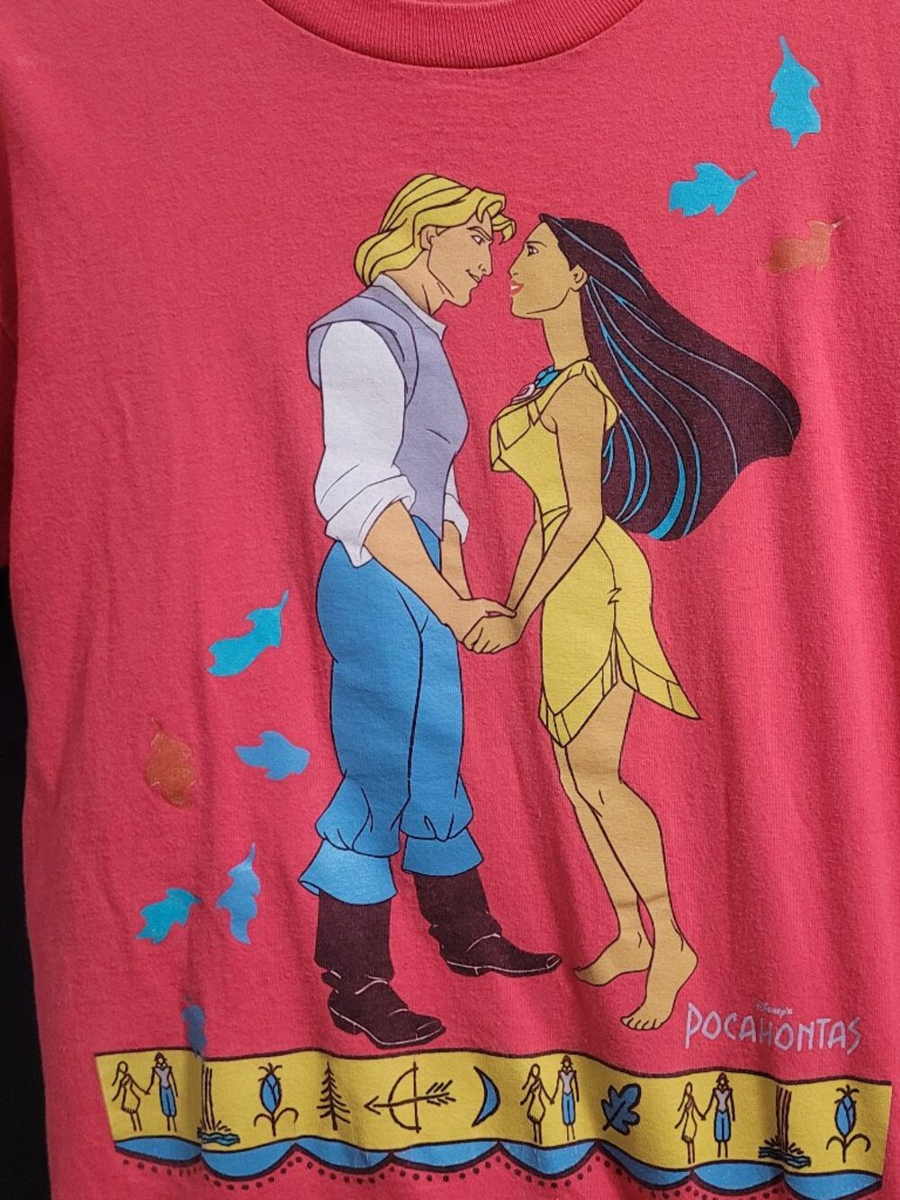 Pocahontas John Smith Tee Shirt Disney Rare Vintage Womens S/M